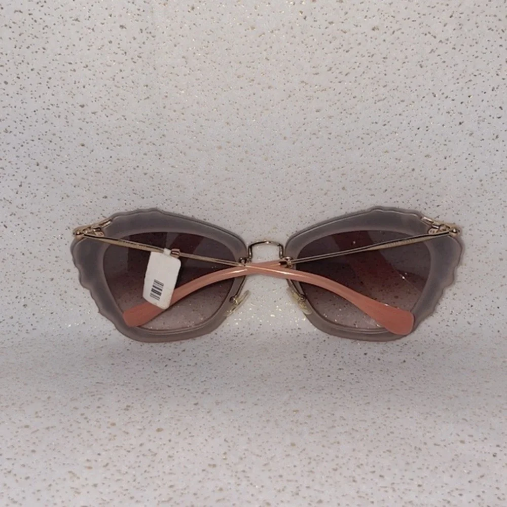 New Miu Miu MU04QS TV1-4K0 Matte Pink Butterfly Stone Frame Sunglasses Shades - Picture 14 of 15
